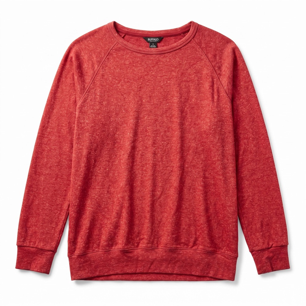 Buffalo David Bitton Womens M Red Heathered Crewneck Sweatshirt Casual Cozy